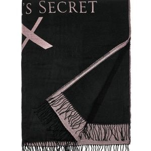 Victoria's Secret Fringe Logo Throw Blanket 50x60